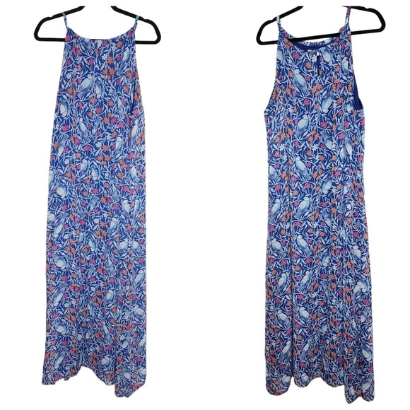 Old Navy Bird Sleeveless maxi dress. Blue Floral. Women's size XXL - Picture 5 of 15